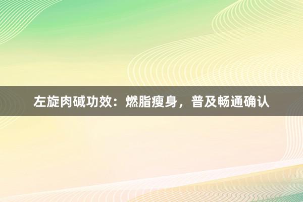 左旋肉碱功效：燃脂瘦身，普及畅通确认